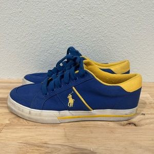Polo Ralph Lauren Logo Blue/Gold sneakers SZ 7D